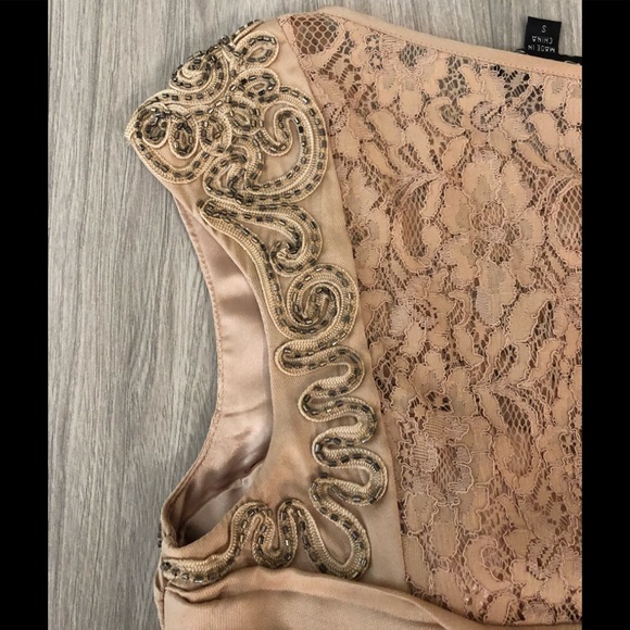 Bebe silk/lace beaded shoulder top - Picture 3 of 7